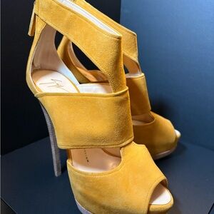 Giuseppe Zanotti Yellow Suede Heels